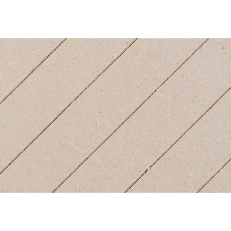 This is a close-up of the surface of the UdiSPEED board showing the grooves. These grooves aid adhesion of the plaster and also prevent warping.
