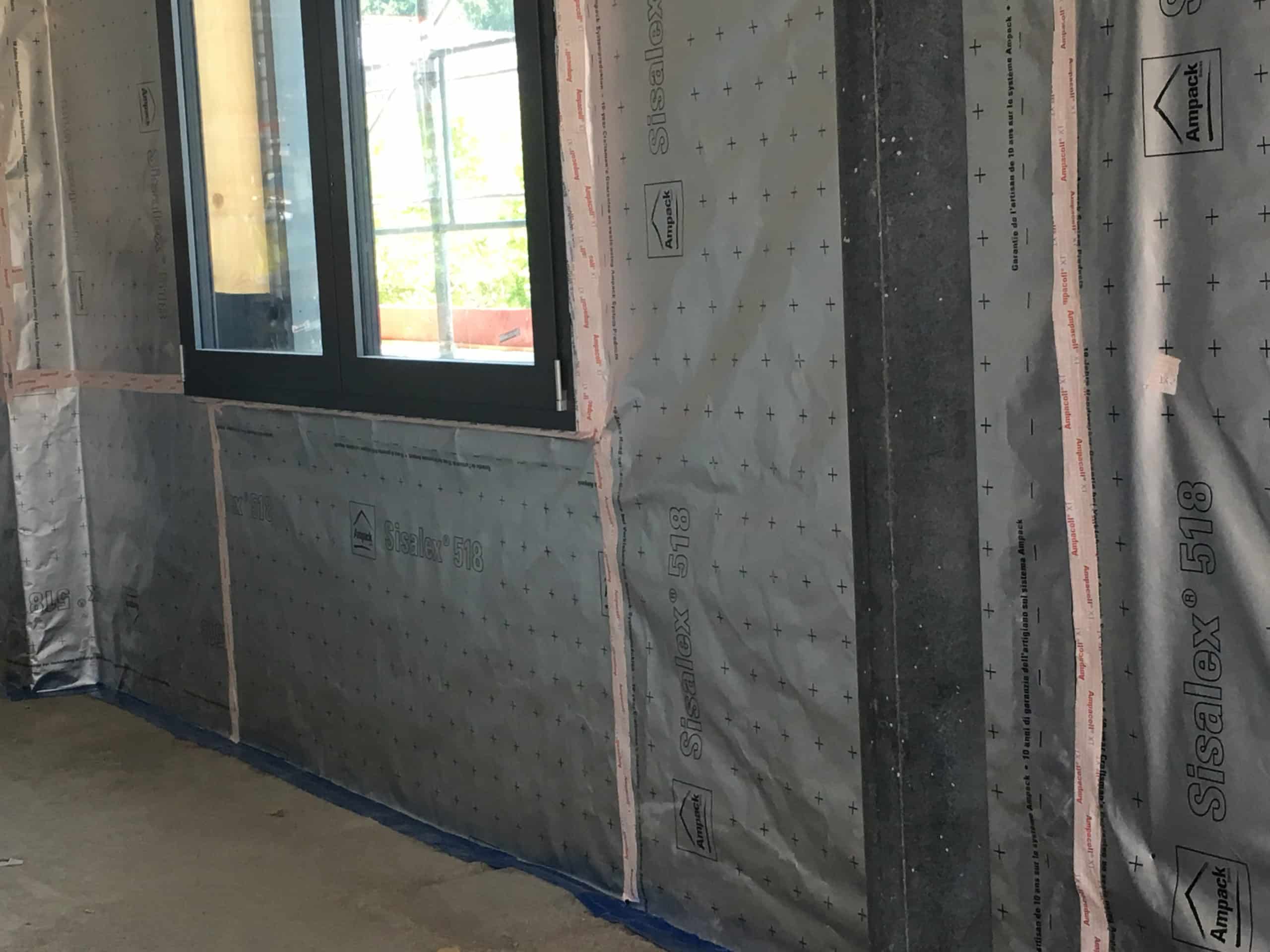 Material in action.

This image shows the Ampack Sisalex 518 membrane installed inside a section of a building. Click on the image to zoom in. If you have any questions on the detailing, please contact us.