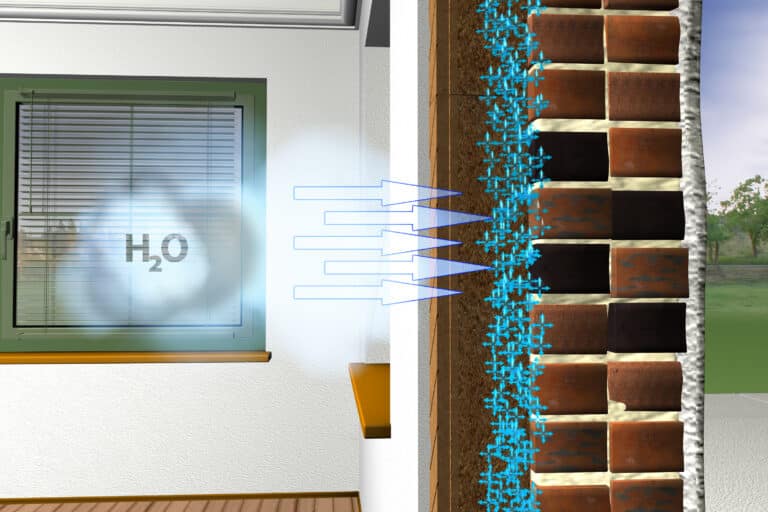 Moisture condensing in masonry wall